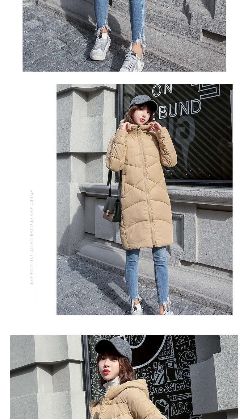 Winter Jacket Women Long Solid Coats Hooded Jackets Cotton Padded Coat Women Zipper Winter Coat Long 2018 Thick Warm Clothing CH612 (5)