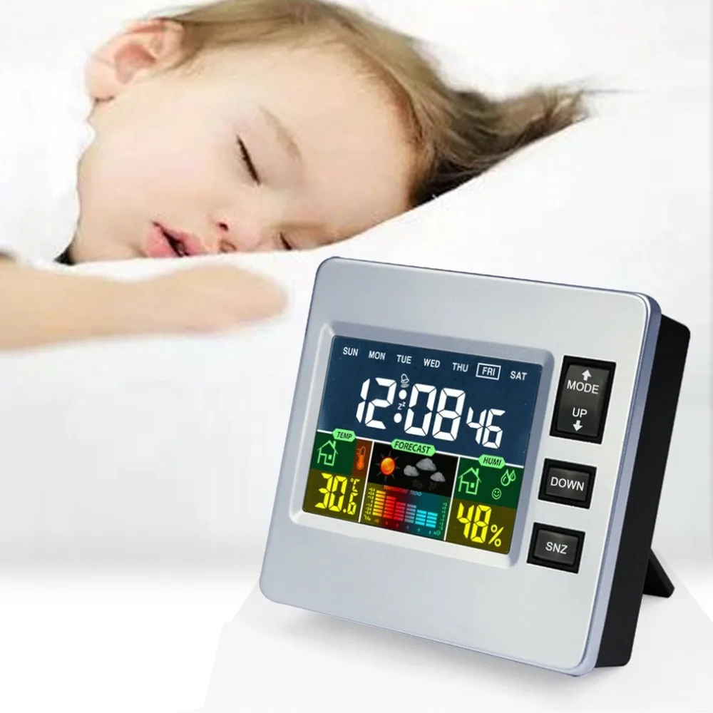 font b Electronic b font LCD Digital Clock Hygrometer Weather Forecast Clocks Max Min Temp