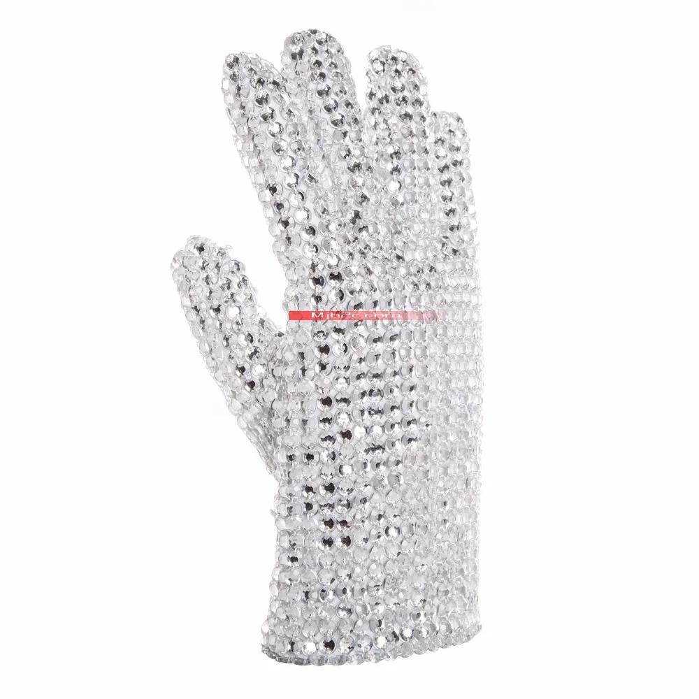 MJB2C-Style Of Michael Jackson Glove-Ultimate Collection Diamond  Gloves-White