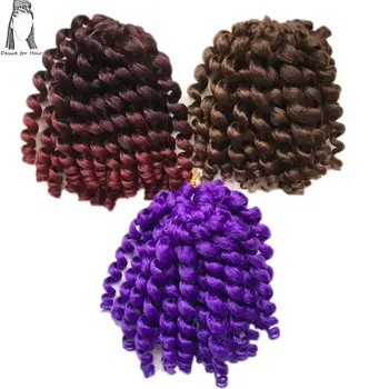 

Desire for hair 1pack 8inch 70g 20strands per pack crochet jumpy wand curl jamaican bounce twist synthetic hair extension braids