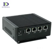 4 LAN Quad core Mini PC with DDR3 RAM and MSATA SSD, 2USB, fanless Mini PC bay trail j1900 Desktop PC Palm PC