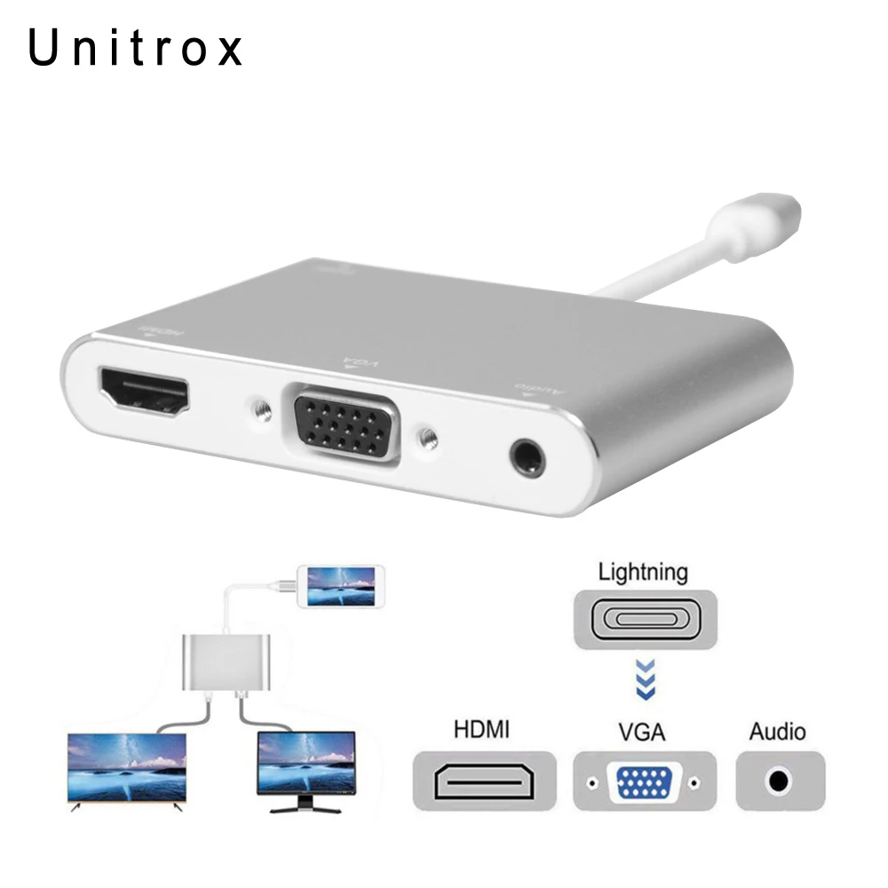 2018 High Quality HDTV OTG Cable For Lightning To HDMI VGA AV Audio