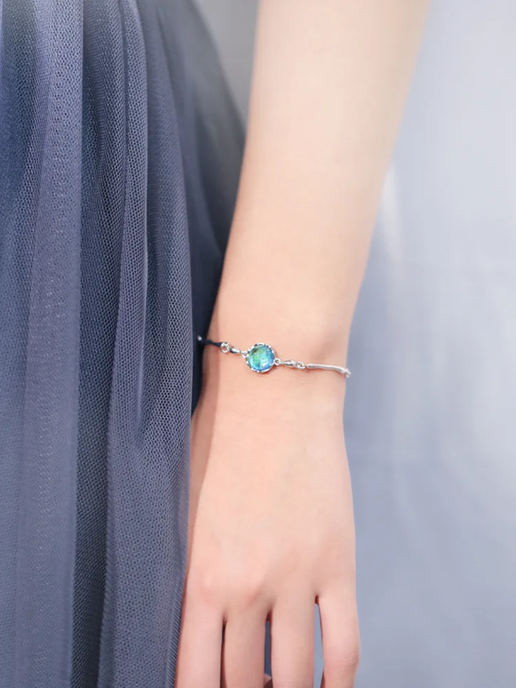 blue crystal bracelet 100% 925 Sterling Silver Jewelry fashion hypoallergenic bracelets for girl gift