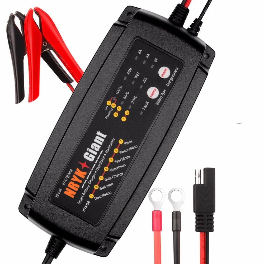Agm Car Battery Charger 12V 6A Blue Repair LCD Battery Charger For Car Motorcycle In