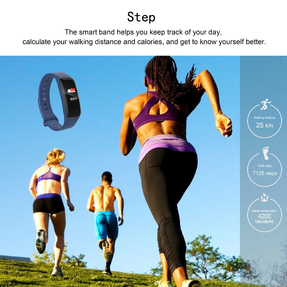 Smart Bracelets F602 Heart Rate Monitor Fitness Bracelet Activity Tracker Smart Band Pedometer Wristband Alarm Clock Smart Watch (5)