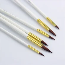 6 шт./компл. несколько размеров кисть для масляной живописи острый круглый голова Волка волос художника принадлежности для рисования акварель гуашь кисть для рисования