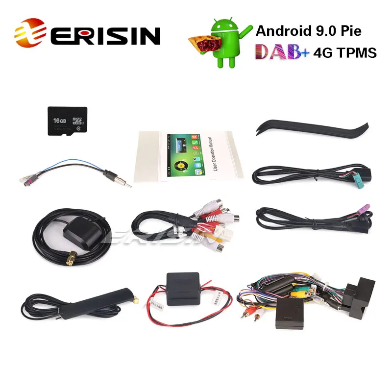 Erisin ES3518V " Android 9,0 автомобильный радиоприемник DAB+ 4G gps навигация для VW Passat Seat Skoda