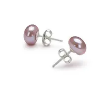 7-8 мм фиолетовый цвет изысканный из натуральной пресноводный жемчуг Серьги-гвоздики ювелирные Горячая Дешевые для молодых Для женщин