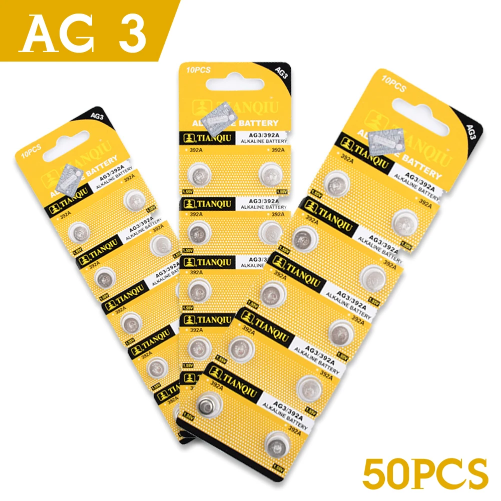 

Real Power For watch Button Battery 50x LR41 AG3 392A SR41SW 384 LR736 V3GA 192 1.55V Cell Battery Watch Button Coin EE6237