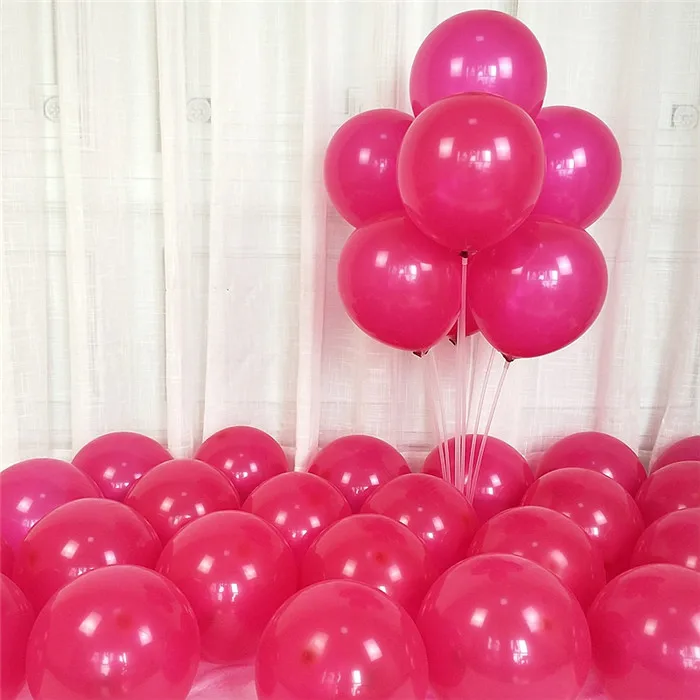 10 шт 12 дюймов прозрачные шарики для свадьбы с днем рождения шары на день рождения украшения Детские шары воздушные шары гелиевые балоны - Цвет: 2.2g Mat D24 RoseRed