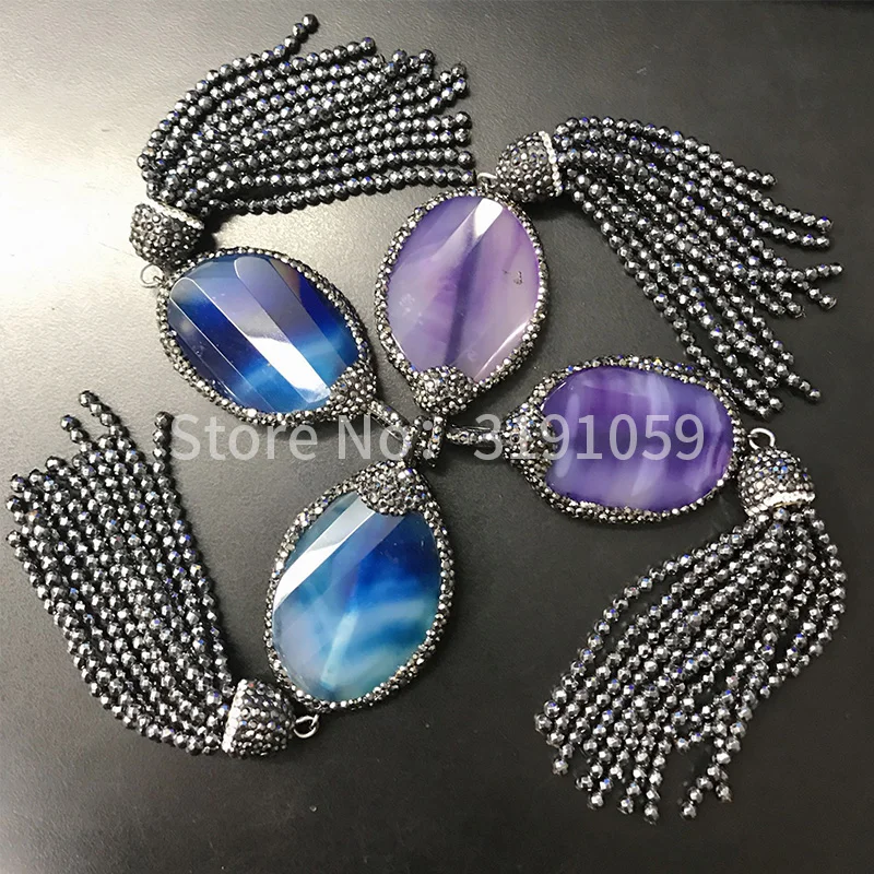 

High quality color tassel long condole pendant wear ultra - show retro elegance