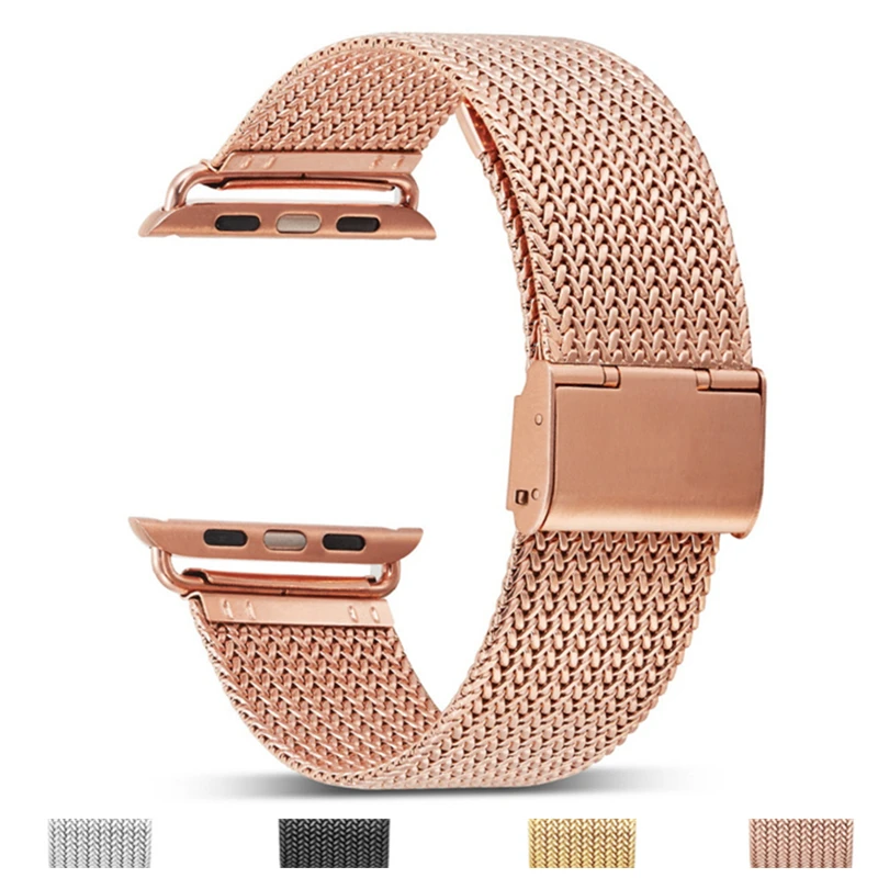 Ремешок для часов Apple Watch 4 40 44 мм ремешок из нержавеющей стали с пряжкой iwatch серии 3