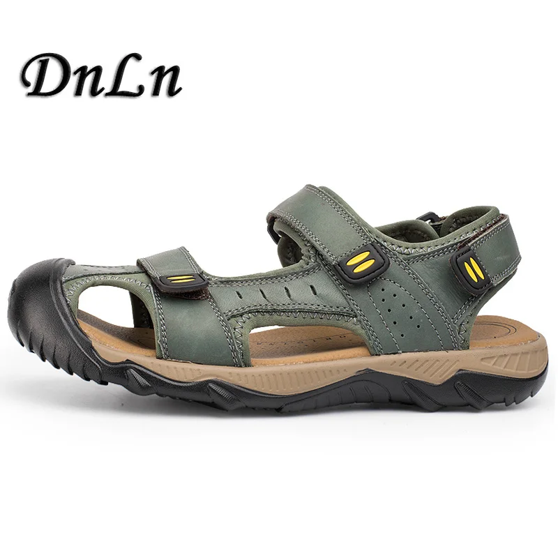 

Luxury Genuine Leather Summer Shoes Men Sandals Fashion Male Sandalias Beach Shoes Rubber Bottom Breathable 20D50