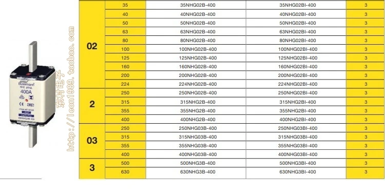 [SA] предохранители Bussmann 63NHG000B-400 63A 500 V gG/gL 63NHG000B предохранитель-10 шт/лот