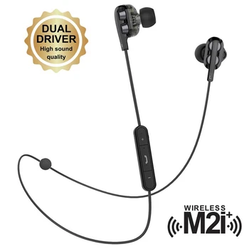 

Muvit M2i + wireless blue tooth headset with dual driver system Black