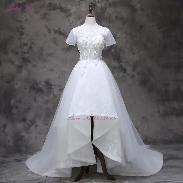 julia kui vestidos de novias with small 3d flower short sleeve a