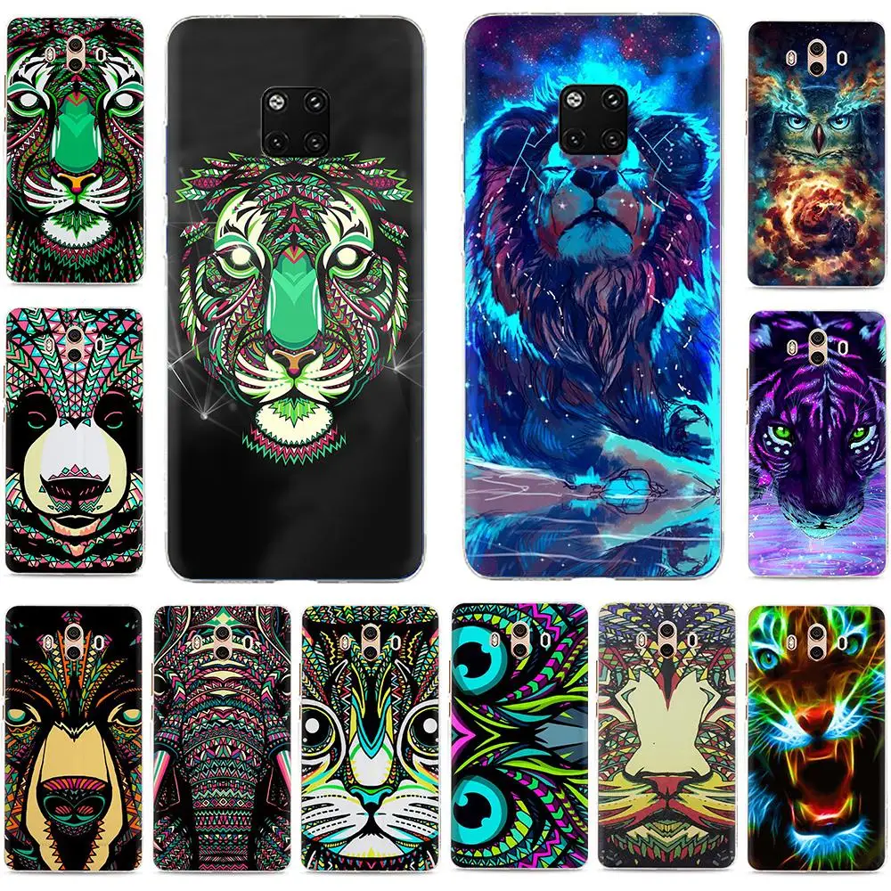 

Luminous Animals Hard Phone Cover Case for Huawei Y6 Y7 Prime Y5 Y9 2018 2017 Nova 2i 3 3i Mate 10 20 Pro Lite
