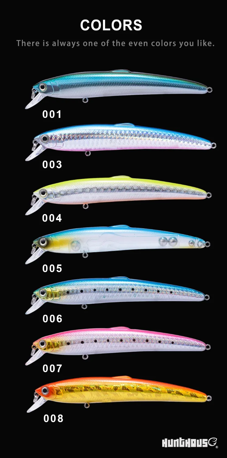 Hunthouse minnow морская жесткая приманка для рыбалки 12,5 см/17,5 г 14,7 см/27 г твердое тело 8 цветов для морского баса