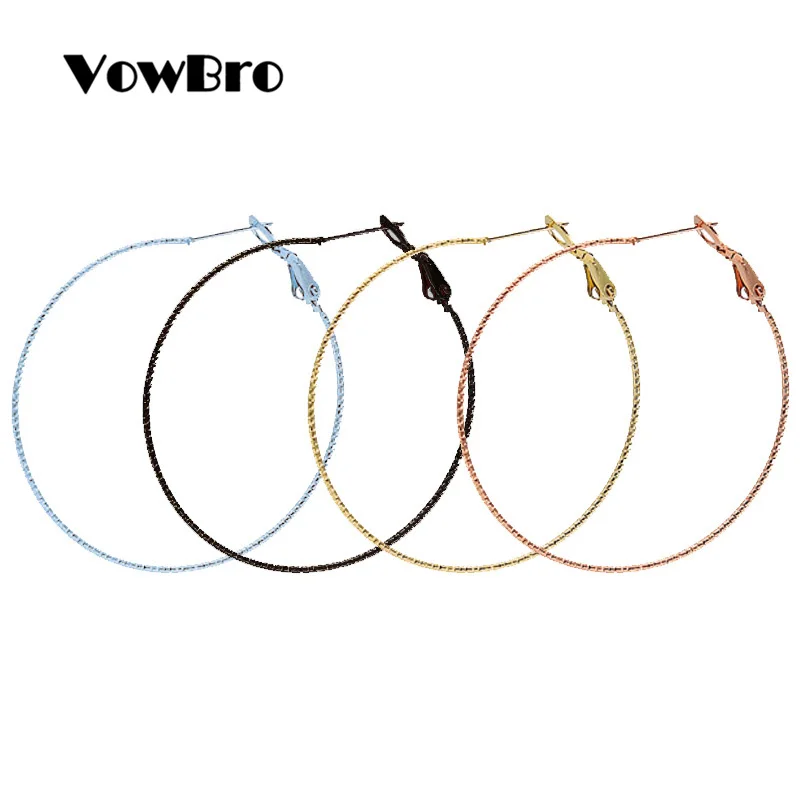 

VowBro New Gold Color Circle Creole Earrings Stainless Steel Big Round Wives Hoop Earrings Gifts For Women OL Styles