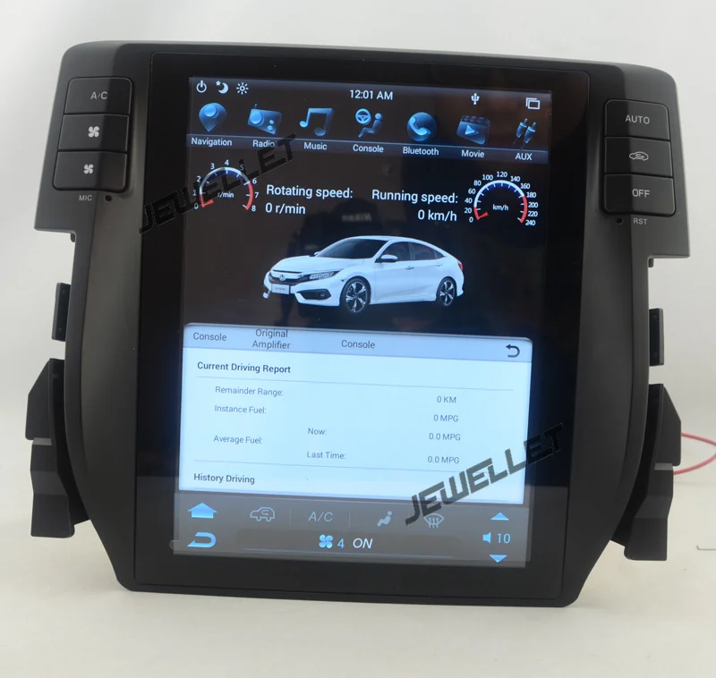10," tesla стиль вертикальный экран android 6,0 четырехъядерный 32G Автомобильный gps Радио навигатор для Honda Civic