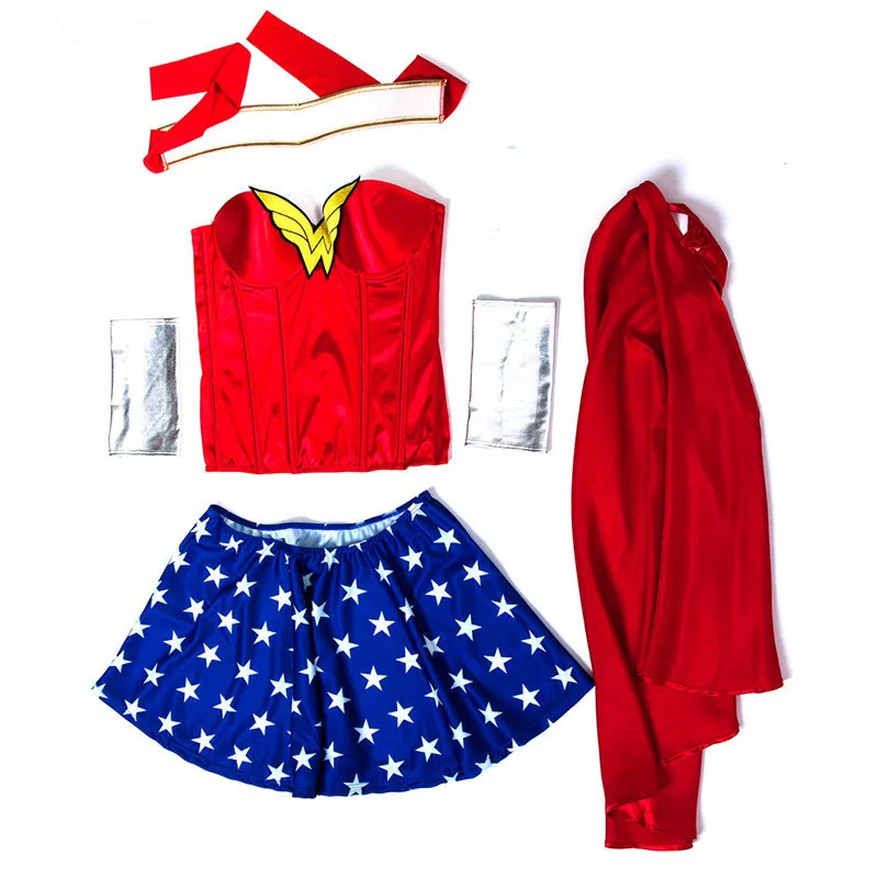 Костюм Чудо-женщины, костюм супергероя для девочек, косплей Тор, американский капитан, Мстители, костюмы Супермена, вечерние платья для девочек