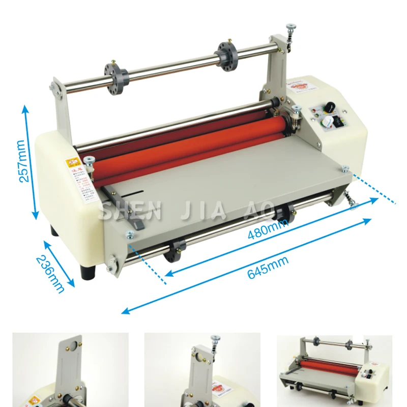 12th 8460T A2+ Laminator Hot Roll Laminating Machine 110V Double Side Roll Laminating Machine 4 rollers