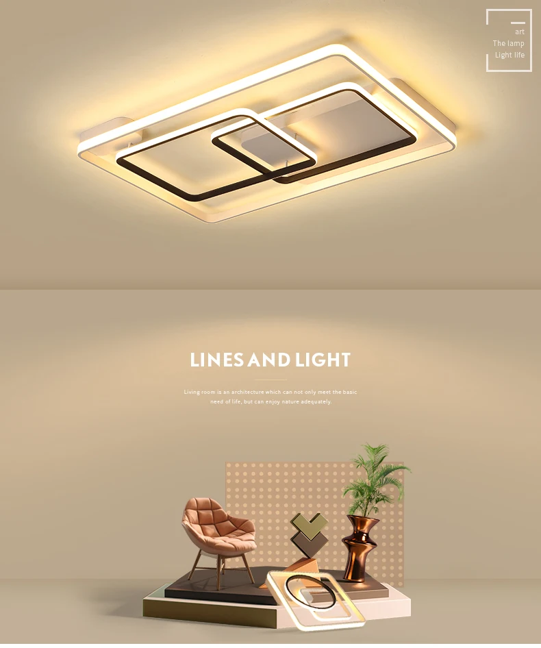 Ceiling Lamp Modern Led Acrylic Shade Living Room Lighting Fixture Bedroom Kitchen Surface Mounted Ceiling Light Aluminum Body lamparas de techo 2