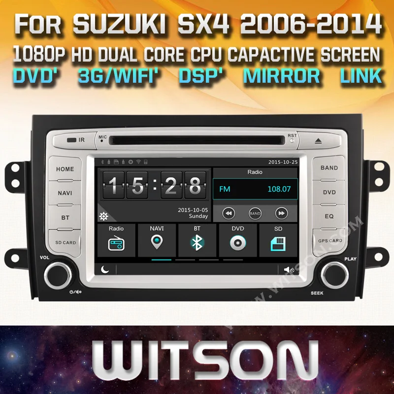 Автомобильный DVD плеер WITSON GPS для SUZUKI SX4 с пленочным экраном 1080P DSP Wi Fi 3G DVR