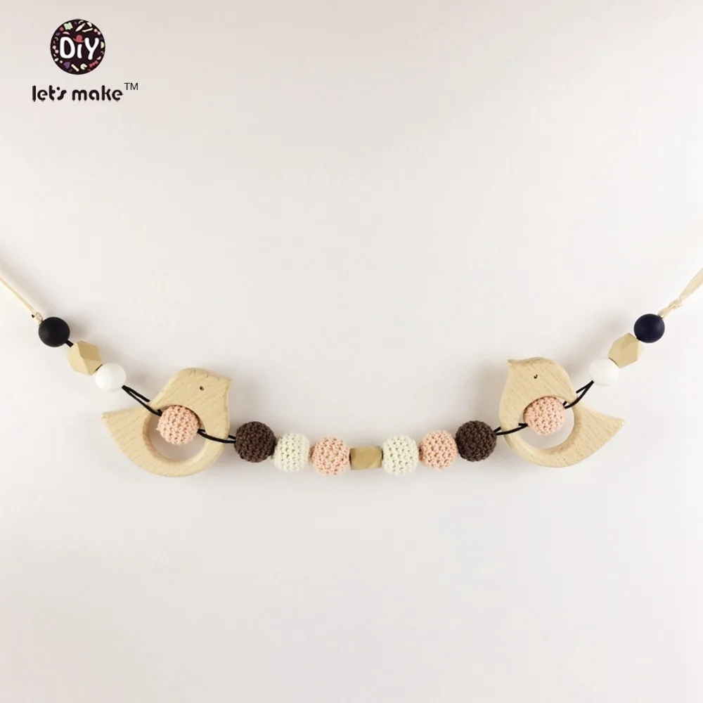 

Let's make stroller mobile crochet Beads baby mobile pram Woman Fashion chain Crochet baby toys stroller Teething wooden