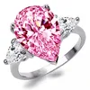 Joyería YaYI, moda, corte de princesa, 4,2 CT, circonita rosa, Color plata, anillos de compromiso para amantes de la boda, fiesta brillante ► Foto 1/5