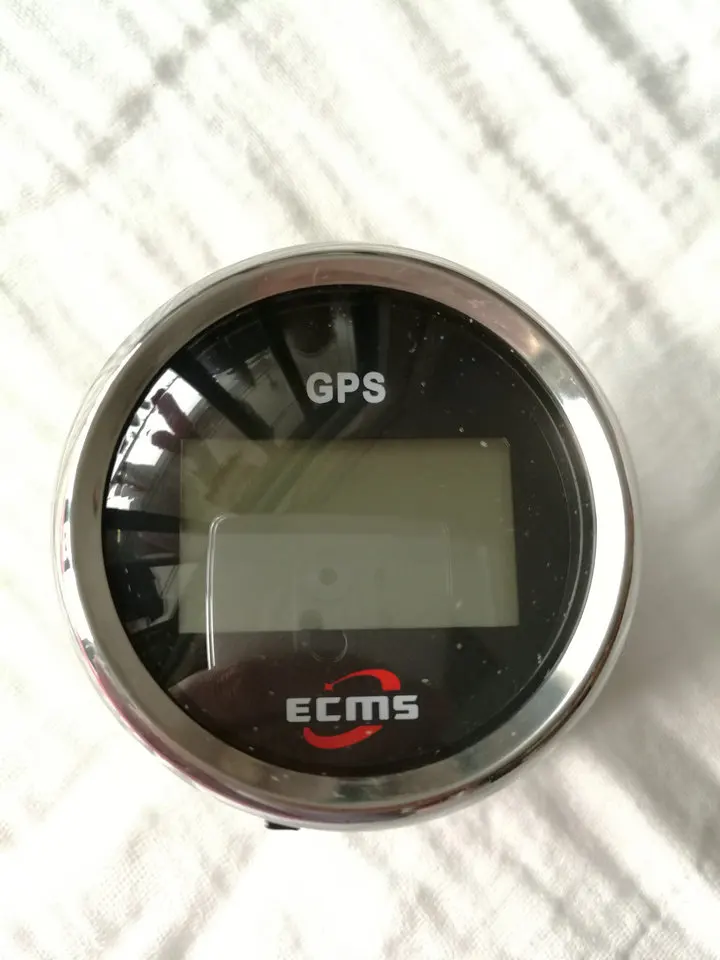 Морской Лодка Автомобильный GPS Спидометр 0-999Knot 9-32 V 52mm 316L хром Безель Черный циферблат 800-00174