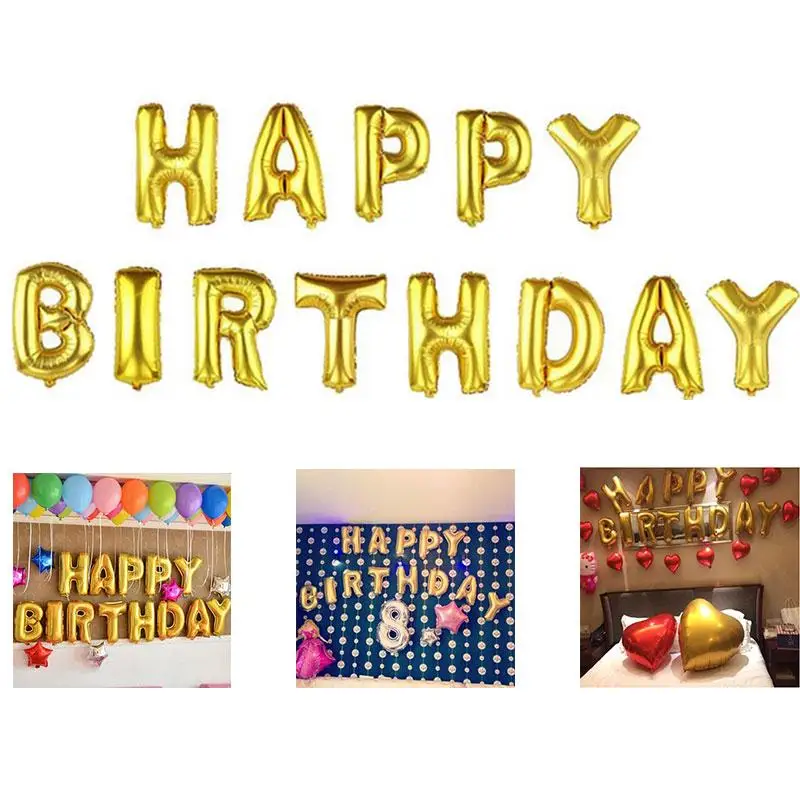 Aluminum foil membrane Happy birthday 13 letters Alphabet Letters Aluminum foil membrane Happy birthday 13 letters Alphabet Letters