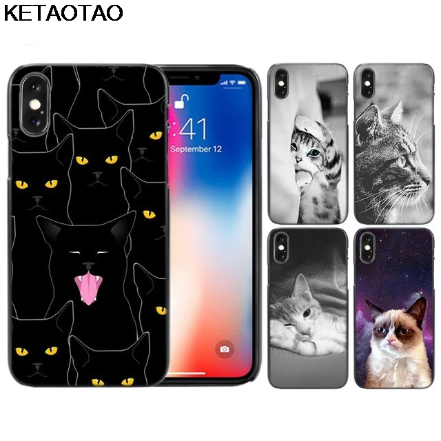 KETAOTAO черный котенок кошки телефонные чехлы для iPhone 4S SE 5 6 5C 5S 6S 7 8 X Plus XR XS Max Чехол