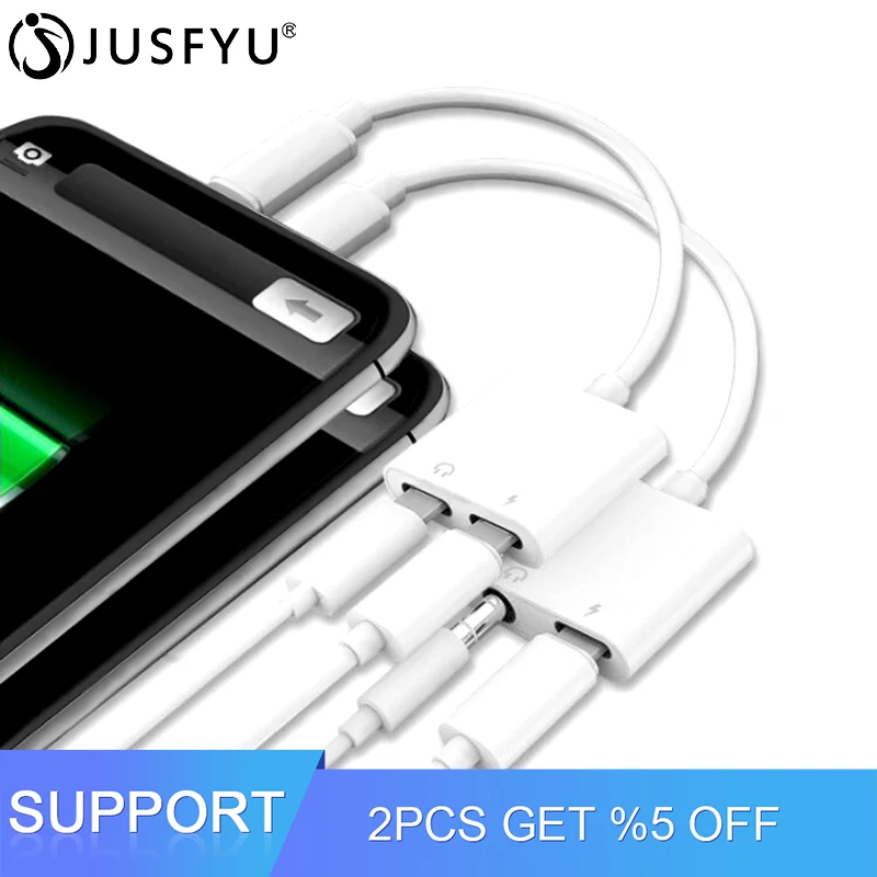 

3 in 1 Jack Earphone Adapter Headphone Cable For iPhone 7 8 X AUX Adapter For iPhone Female To 3.5mm Male Adapters
