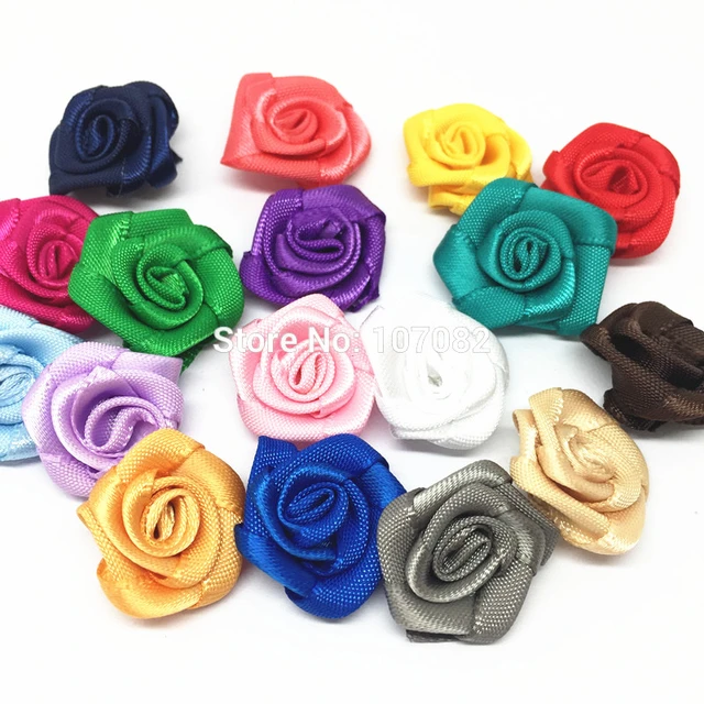 Multicoloured 15mm Mini Rose Satin Ribbon Rose Buds Craft Decorative Craft  Flowers (10) : Amazon.co.uk: Home & Kitchen