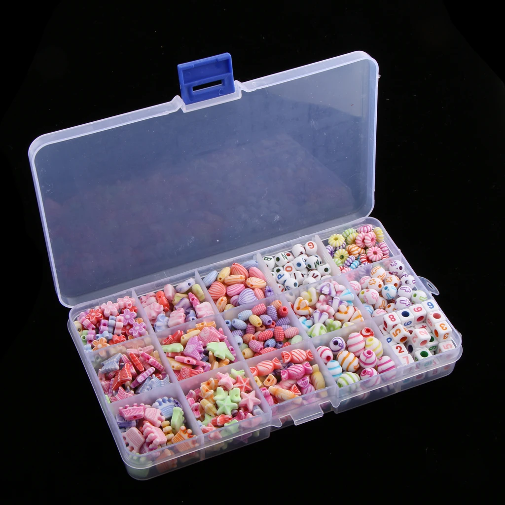 500 Pieces Colorful Acrylic DIY Jewelry Creative Kit Jewelry Finding for Kids Necklace Earings Bracelet Making
