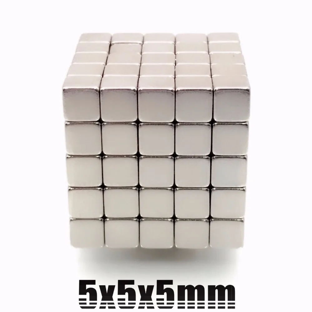 

10/20/50/100pcs Powerful N35 Neodymium Magnets 5*5*5mm Super Strong Cuboid Cube Double Nickel Plated Rare Earth Magnets