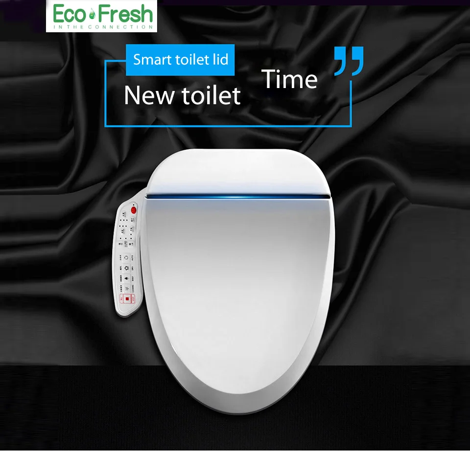 Ecofresh Смарт сиденье для унитаза удлиненное электрическое биде крышка тепла сидит светодиодный светильник интегрированный детский стул
