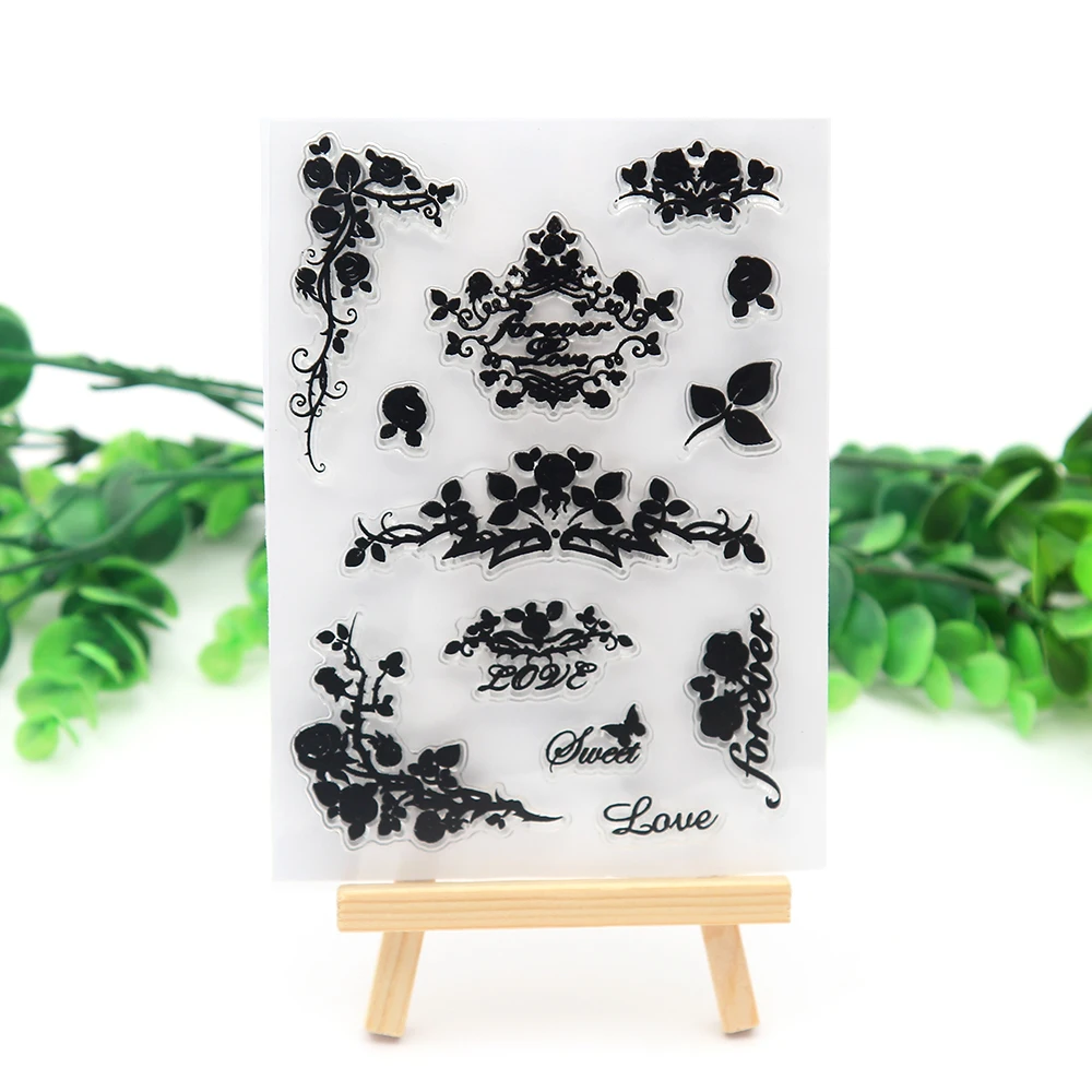 

Flourish Flower Vine Transparent Silicone Stamps Sheet Cling Scrapbooking DIY Stamp Multi designs Handmade Stamps