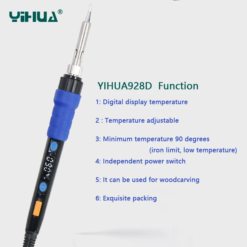 NEW YIHUA 928D Soldering iron ESD Thermostatic Digital display adjustable temperature work sleep function Fahrenheit Conversion NEW YIHUA 928D Soldering iron ESD Thermostatic Digital display adjustable temperature work sleep function Fahrenheit Conversion