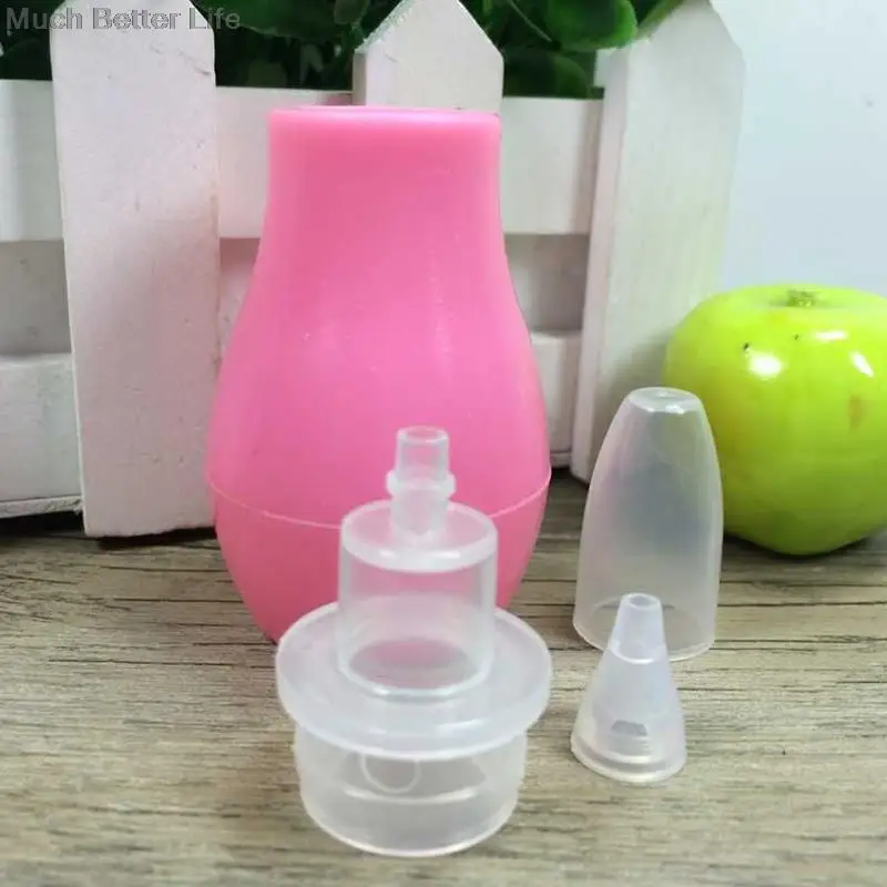 Безопасный нетоксичный силиконовый носовой аспиратор для детей, младенцев, детей, детей, очищающее устройство для чистки слизи - Цвет: Розовый