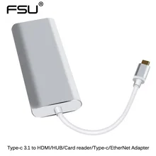 Новейший 4 K Тип 3,1-c к HDMI/кард-ридер/концентратор/тип-c/EtherNet адаптер для hdtv-компьютер камеры Интернет Поддержка 10 Гбит/с