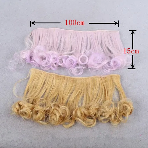AILAIKI 15 шт./партия игрушка 15*100 см Красивая ринка кудрявая кукла DIY парики для 1/3 1/4 1/6 BJD SD волнистые волосы ручной работы парик для кукол