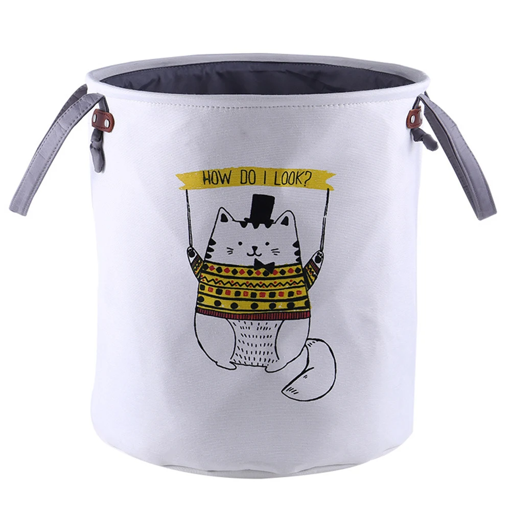 Cartoon Fabric Laundry Basket Bag Large Folding Dirty Clothes Sundries Toy Storage Baskets Box Home Decoration Woven Basket - Цвет: 1