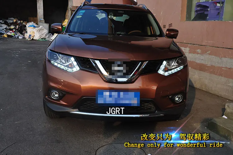 Автомобильный Стайлинг фар в сборе- для Nissan X-Trail douleu Angel Eye светодиодный DRL Объектив двойной луч H7 H7 hid комплект с 2 шт