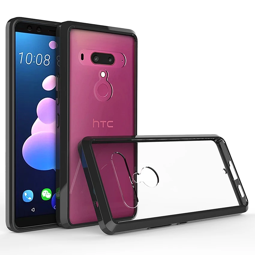

Soft Silicone TPU/PC Case For HTC U12+ Transparent Fundas Capa Shockproof Shell Clear Hard Back Cover For HTC U12 Plus U12Plus