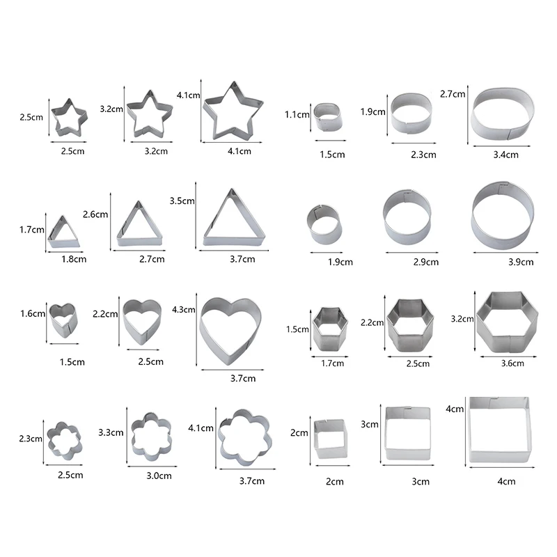Upspirit 24 шт./компл. Нержавеющая сталь печенья формы фруктов, овощей, очистки кожуры, формы для помадка для бисквита ножи для тортов украшения гаджеты