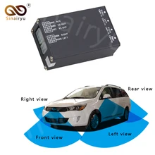 360 Caja de Control de 4 Vías Interruptor del Sistema de Cámaras de Coche Cámara de Visión Trasera Izquierda Derecha Tamaño Delantero de La Cámara