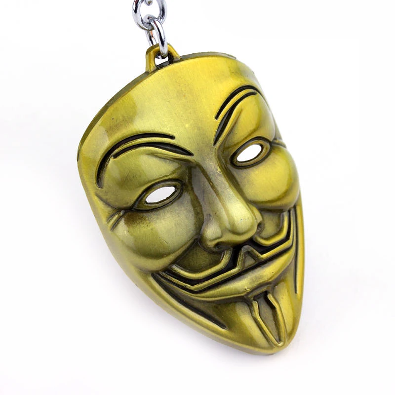 MQCHUN 2018 Высокое качество детских V for Vendetta брелок анонимная Маска Гая MetalCar для