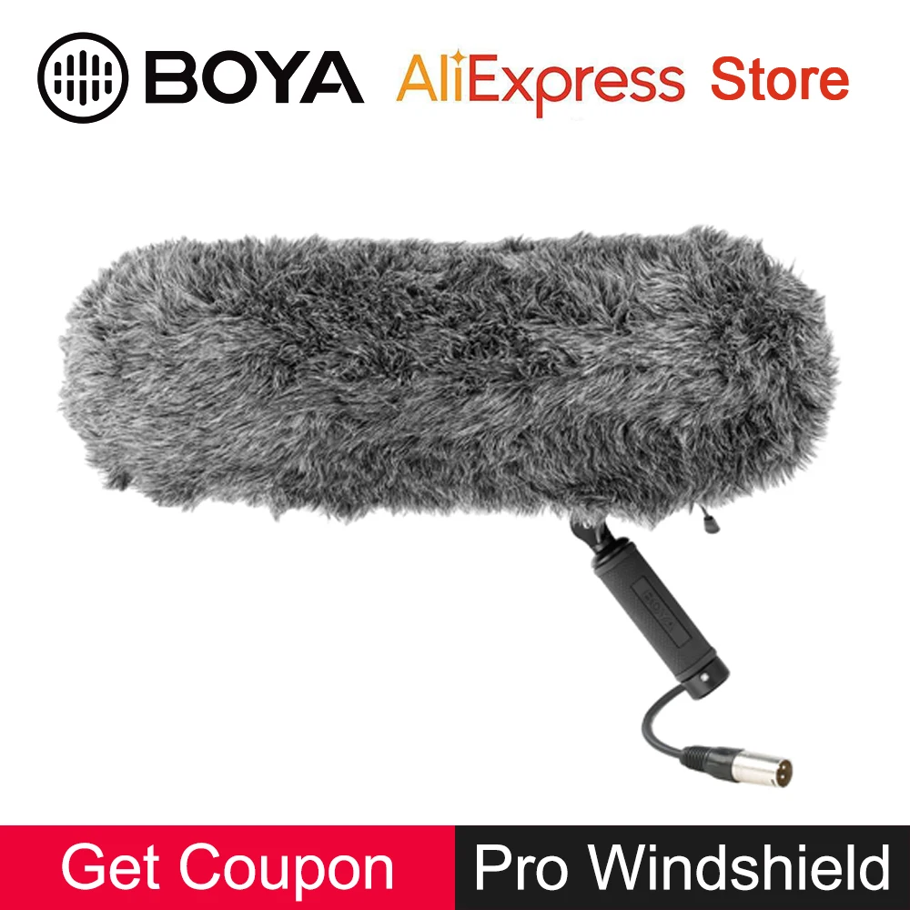 

BOYA BY-WS1000 Microphone Windshield Suspension System Furry Cover 320mm Length Φ20-22mm Professional Shotgun Mic Accessories